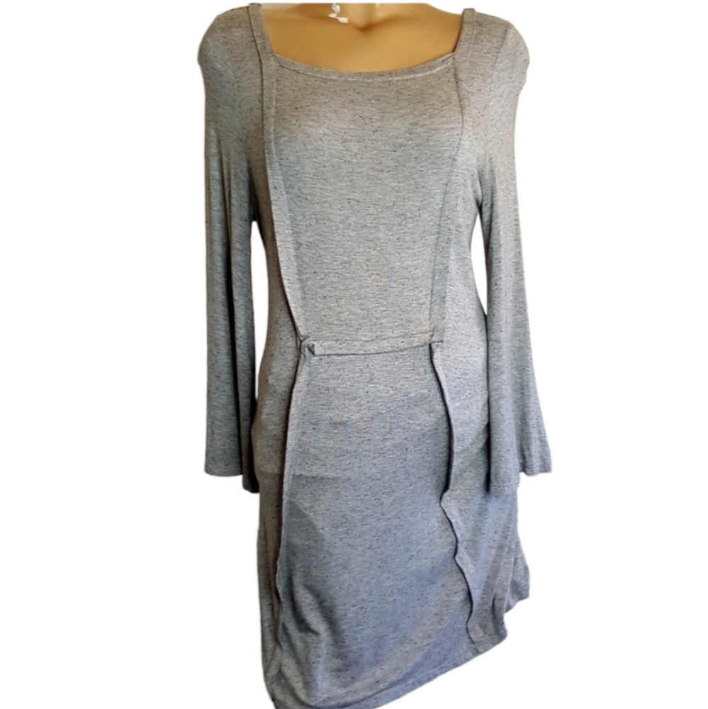 Maxstudio.com gray long sleeve shift dress size L